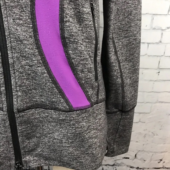 Lululemon Stride Jacket Purple Heathered  Marl GrayFull Zip Hoodie Jacket - Picture 4 of 8